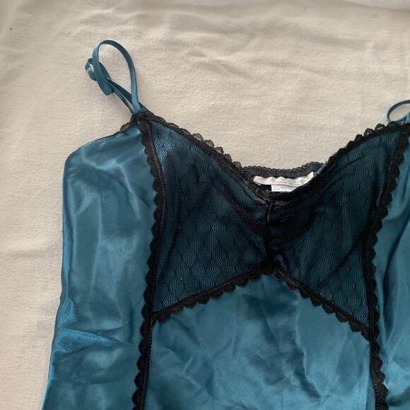Cinema Etoile vintage lingerie medium large blue two piece cami teddi thong new - Picture 6 of 13